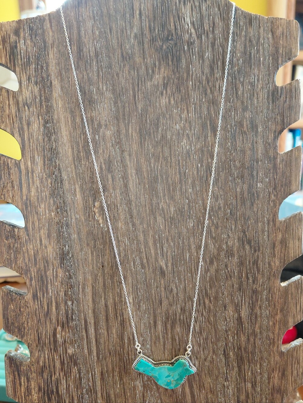 Turquoise Bird Pendant Necklace - Picture 7 of 9